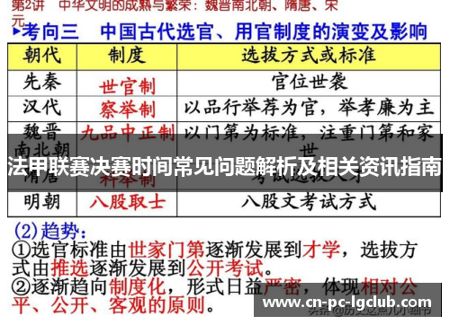 法甲联赛决赛时间常见问题解析及相关资讯指南